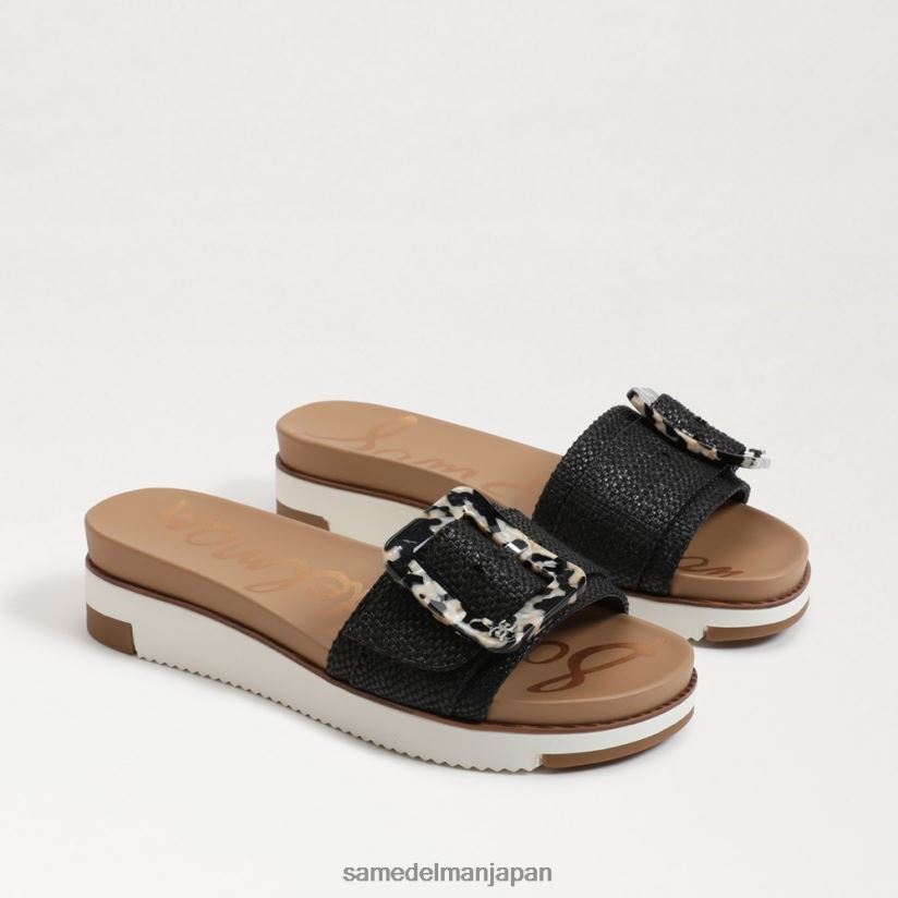 jp_sam_edelman_e5a5b3e680a7_e382a2e383aae382a2e383b3_e382b9e383a9e382a4e38389e382b5e383b3e38380e383ab_e9bb92e381aee7b994e3828a.jpg jp Sam Edelman 女性 アリアン スライドサンダル 黒の織り 4NFV0P184 履物 - Image 1