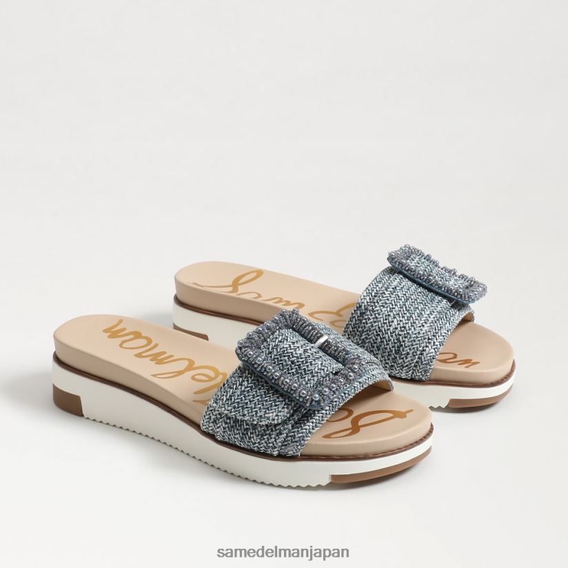 jp_sam_edelman_e5a5b3e680a7_e382a2e383aae382a2e383b3_e38393e383bce382ba_e382b9e383a9e382a4e38389_e382b5e383b3e38380e383ab_e6b4.jpg jp Sam Edelman 女性 アリアン ビーズ スライド サンダル 洗いざらしのニューブルー 4NFV0P700 履物 - Image 1