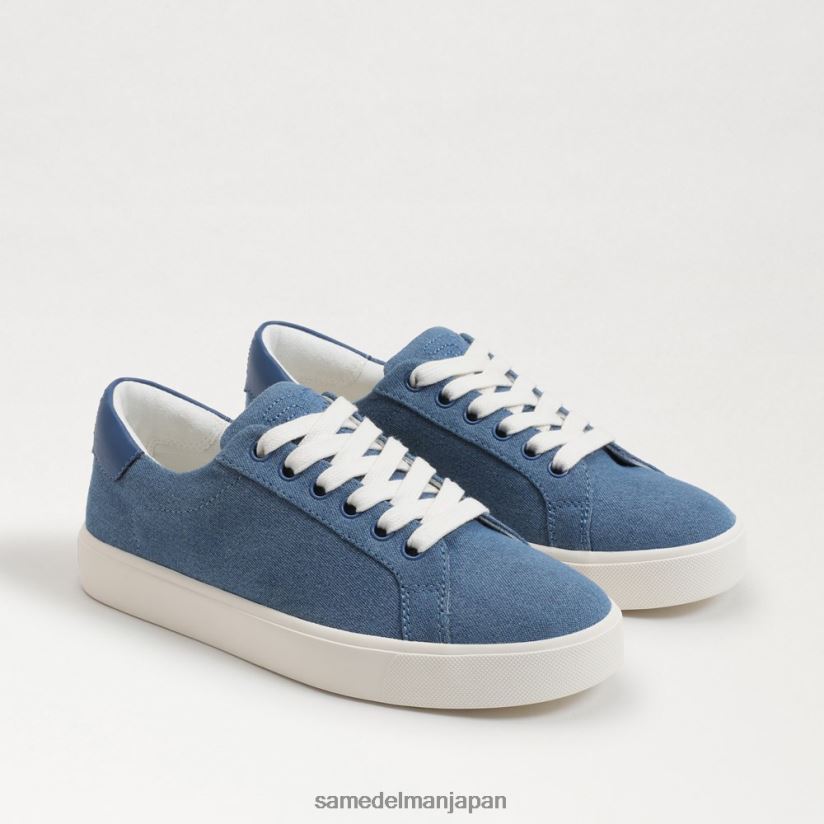 jp_sam_edelman_e5a5b3e680a7_e382a8e38381e383ab_e383ace383bce382b9e382a2e38383e38397_e382b9e3838be383bce382abe383bc_e382a6e382a.jpg jp Sam Edelman 女性 エチル レースアップ スニーカー ウォッシュドインディゴ 4NFV0P343 履物 - Image 1
