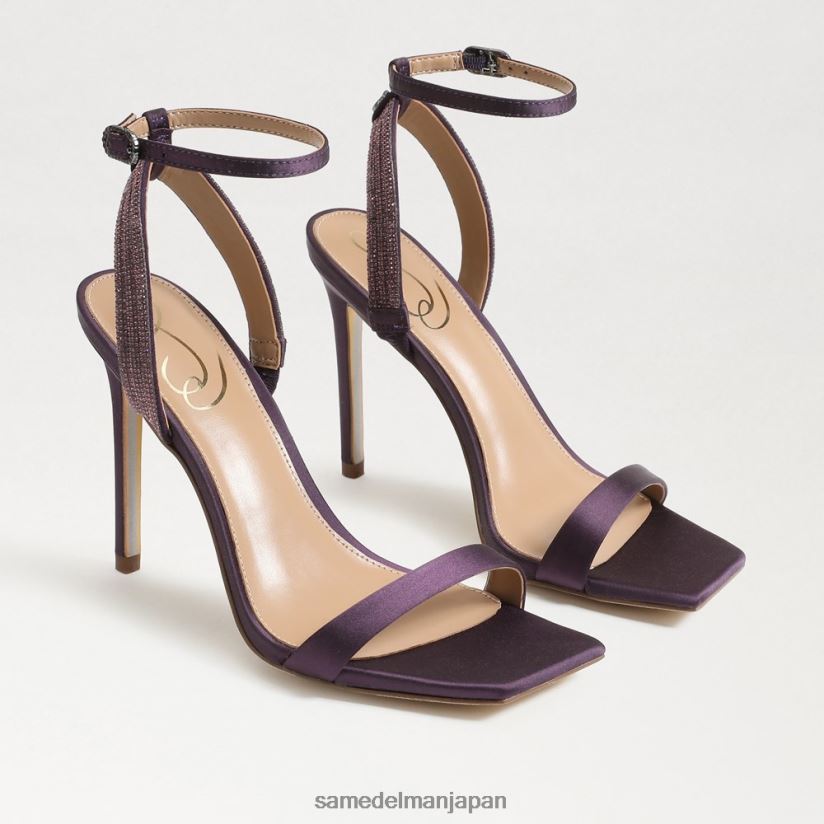 jp_sam_edelman_e5a5b3e680a7_e382aae38395e382a3e383bce383aae382a2_e382a2e383b3e382afe383abe382b9e38388e383a9e38383e38397_e38392.jpg jp Sam Edelman 女性 オフィーリア アンクルストラップ ヒール ナスサテン 4NFV0P539 履物 - Image 1