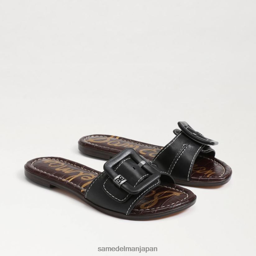 jp_sam_edelman_e5a5b3e680a7_e382ace382a4e382b8_e382b9e383a9e382a4e38389e382b5e383b3e38380e383ab_e9bb92e38184e99da9_4nfv0p26_e5b1a.jpg jp Sam Edelman 女性 ガイジ スライドサンダル 黒い革 4NFV0P26 履物 - Image 1