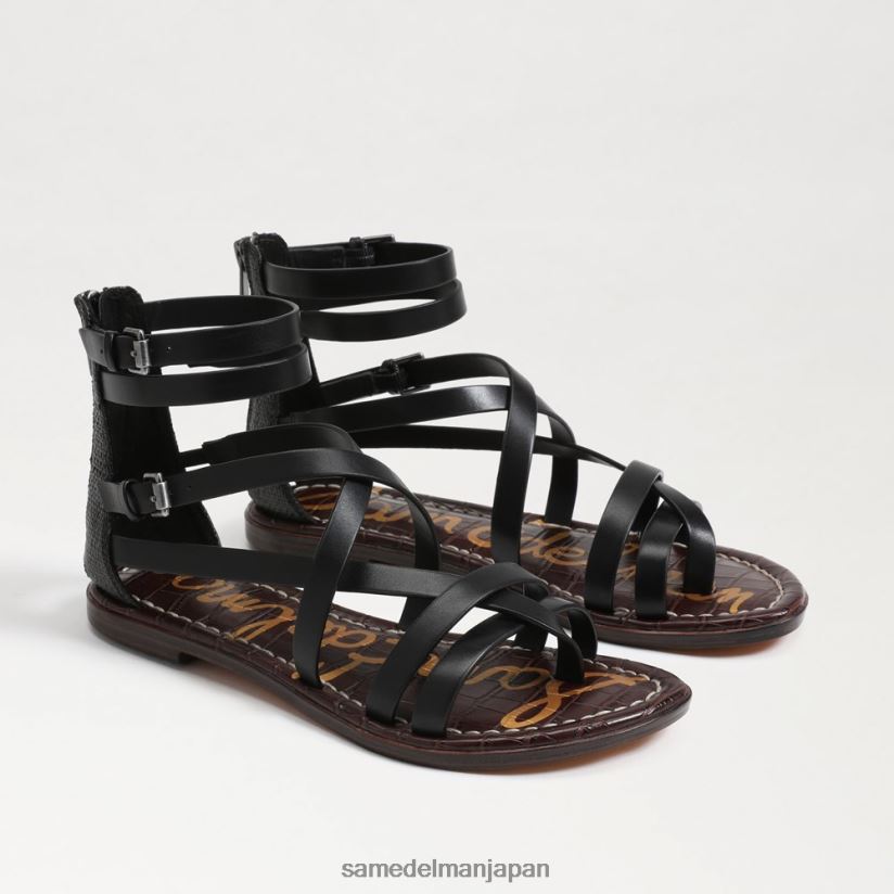 jp_sam_edelman_e5a5b3e680a7_e382aee38396e382b9e382b0e383a9e38387e382a3e382a8e383bce382bfe383bce382b5e383b3e38380e383ab_e9bb92.jpg jp Sam Edelman 女性 ギブスグラディエーターサンダル 黒い革 4NFV0P528 履物 - Image 1