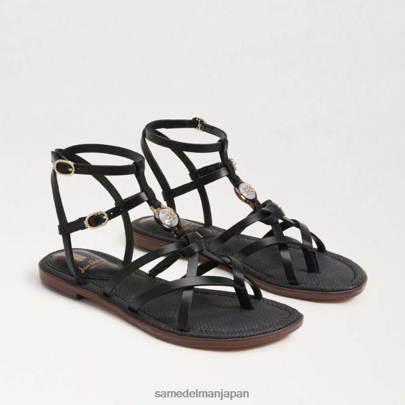 jp_sam_edelman_e5a5b3e680a7_e382b0e382a6e382a7e383b3_e382b0e383a9e38387e382a3e382a8e383bce382bfe383bc_e382b5e383b3e38380e383ab.jpg jp Sam Edelman 女性 グウェン グラディエーター サンダル 黒い革 4NFV0P248 履物 - Image 1