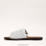 jp Sam Edelman 女性 グリフィン織りスライドサンダル 明るい白色 4NFV0P638 履物 - Image 4
