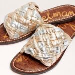 jp Sam Edelman 女性 グリフィン織りスライドサンダル 金箔/ソフトシルバー/ローズ 4NFV0P637 履物 - Image 7