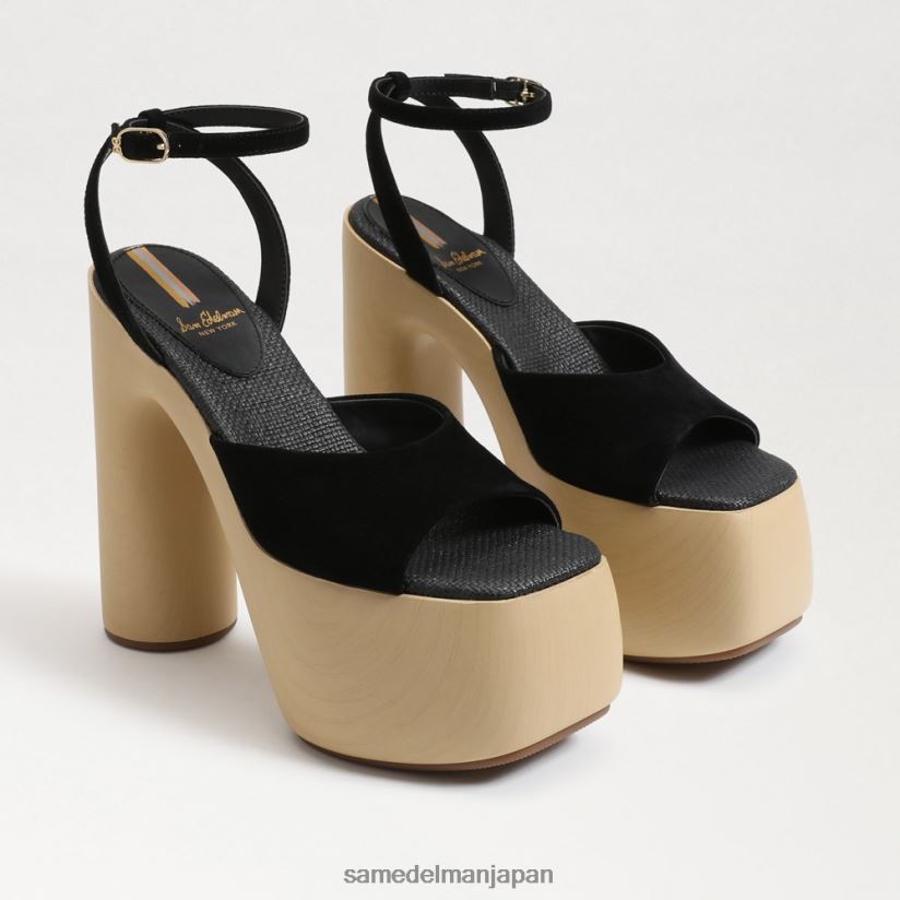 jp_sam_edelman_e5a5b3e680a7_e382b0e383ace382a4e382bde383b3e38397e383a9e38383e38388e38395e382a9e383bce383a0e38392e383bce383ab_.jpg jp Sam Edelman 女性 グレイソンプラットフォームヒール 黒いスエード 4NFV0P668 履物 - Image 1