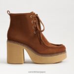 jp Sam Edelman 女性 ショー レースアップ ブーティ フロンティアブラウン 4NFV0P844 履物 - Image 2