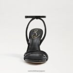 jp Sam Edelman 女性 ジェミーアンクルストラップヒール ブラックパテント 4NFV0P672 履物 - Image 3