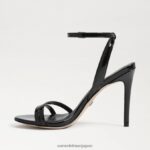 jp Sam Edelman 女性 ジェミーアンクルストラップヒール ブラックパテント 4NFV0P672 履物 - Image 4