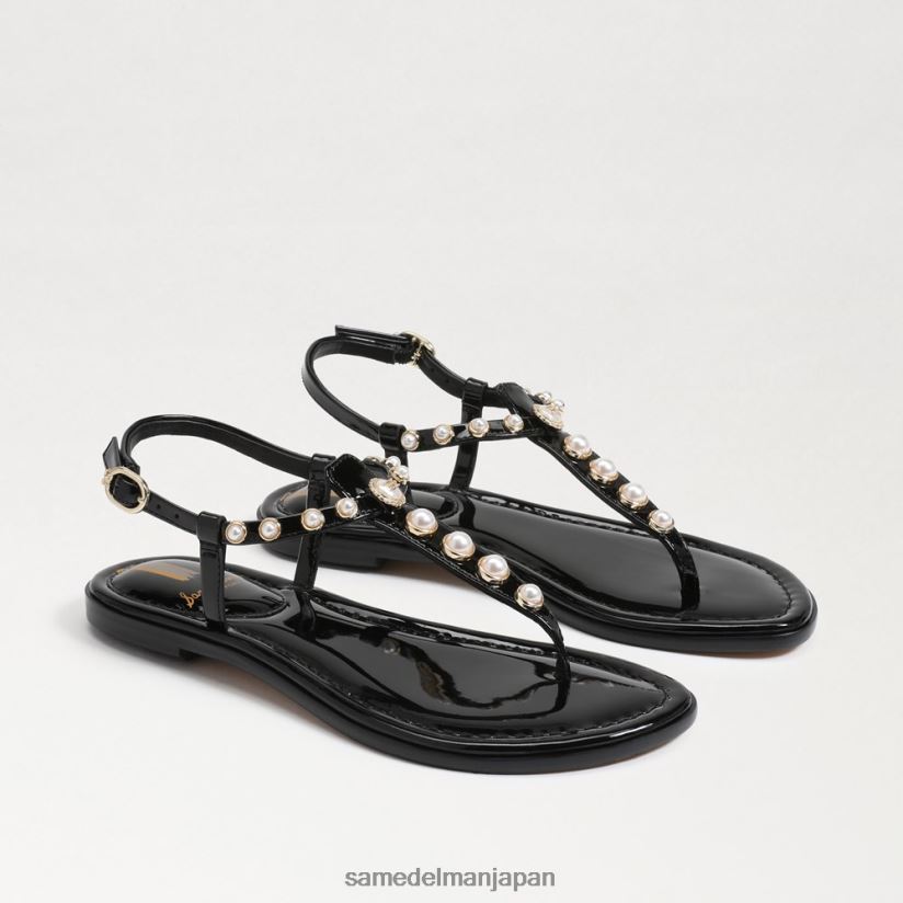 jp_sam_edelman_e5a5b3e680a7_e382b8e382b8_e38391e383bce383ab_e38388e383b3e382b0_e382b5e383b3e38380e383ab_e38396e383a9e38383e382.jpg jp Sam Edelman 女性 ジジ パール トング サンダル ブラックパテント 4NFV0P554 履物 - Image 1