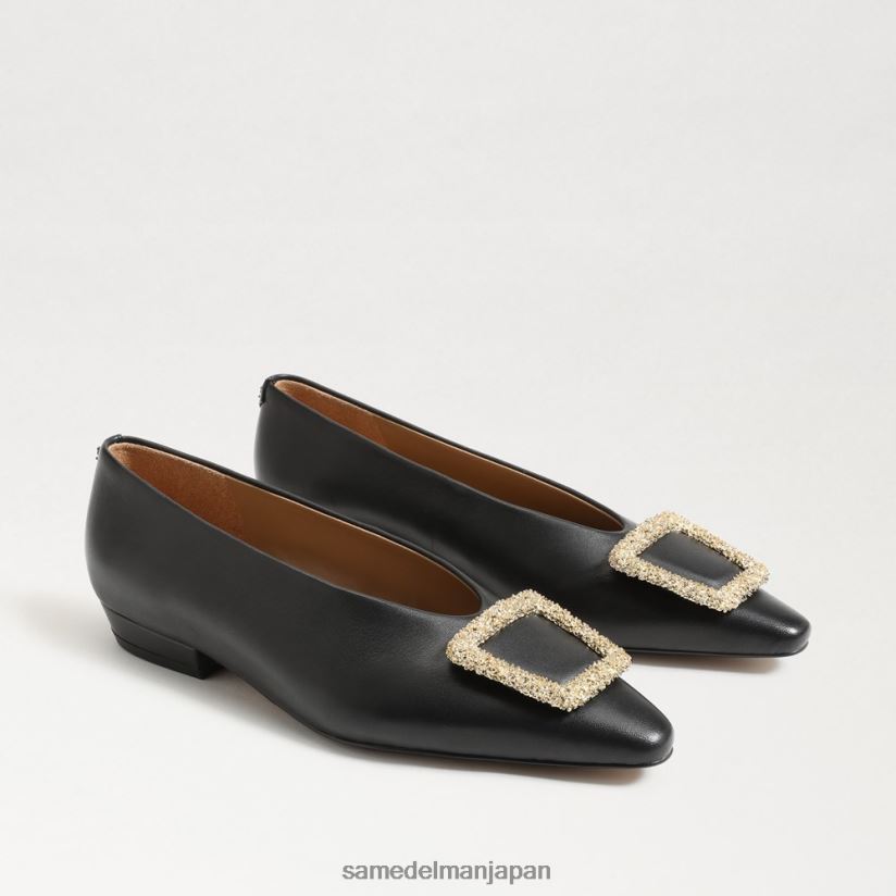 jp_sam_edelman_e5a5b3e680a7_e382b8e383a3e3838be3838a_e3839de382a4e383b3e38386e38383e38389e38388e382a5_e38395e383a9e38383e38388.jpg jp Sam Edelman 女性 ジャニナ ポインテッドトゥ フラット 黒い革 4NFV0P394 履物 - Image 1