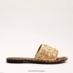 jp Sam Edelman 女性 ジョバンナ ラフィア スライド サンダル 金箔 4NFV0P71 履物 - Image 2