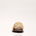 jp Sam Edelman 女性 ジョバンナ ラフィア スライド サンダル 金箔 4NFV0P71 履物 - Image 3