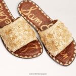 jp Sam Edelman 女性 ジョバンナ ラフィア スライド サンダル 金箔 4NFV0P71 履物 - Image 7