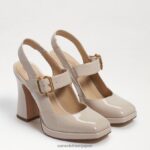 jp Sam Edelman 女性 ジルディー スリングバック メリー ジェーン ヒール リネンの特許 4NFV0P315 履物
