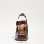 jp Sam Edelman 女性 ジルディー スリングバック メリー ジェーン ヒール 温かいココアの特許 4NFV0P314 履物 - Image 3
