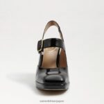 jp Sam Edelman 女性 ジルディー スリングバック メリー ジェーン ヒール ブラックパテント 4NFV0P316 履物 - Image 3