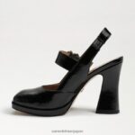 jp Sam Edelman 女性 ジルディー スリングバック メリー ジェーン ヒール ブラックパテント 4NFV0P316 履物 - Image 4