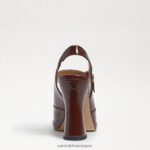 jp Sam Edelman 女性 ジルディー スリングバック メリー ジェーン ヒール 温かいココアの特許 4NFV0P314 履物 - Image 5