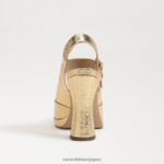 jp Sam Edelman 女性 ジルディー スリングバック メリー ジェーン ヒール アンバーゴールド 4NFV0P317 履物 - Image 5