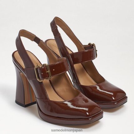 jp Sam Edelman 女性 ジルディー スリングバック メリー ジェーン ヒール 温かいココアの特許 4NFV0P314 履物