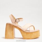 jp Sam Edelman 女性 スザンナ プラットフォーム ブロックヒール 象牙 4NFV0P568 履物 - Image 2