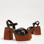 jp Sam Edelman 女性 スザンナ プラットフォーム ブロックヒール 黒い革 4NFV0P567 履物 - Image 7