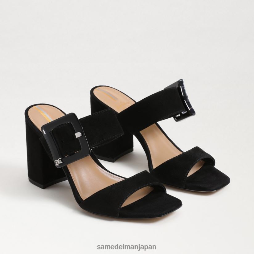 jp_sam_edelman_e5a5b3e680a7_e38380e383abe38388e383b3_e38392e383bce383ab_e3839fe383a5e383bce383ab_e9bb92e38184e382b9e382a8e383b.jpg jp Sam Edelman 女性 ダルトン ヒール ミュール 黒いスエード 4NFV0P565 履物 - Image 1