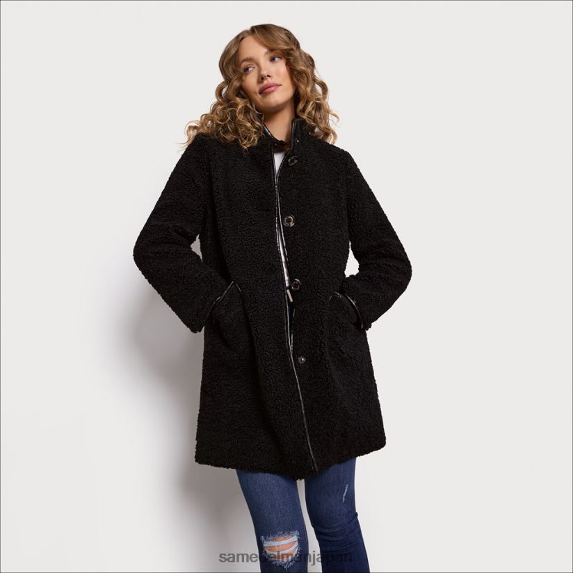 jp_sam_edelman_e5a5b3e680a7_e38386e38387e382a3e382b3e383bce38388_e9bb92_4nfv0p1162_e8a1a3e69c8d.jpg jp Sam Edelman 女性 テディコート 黒 4NFV0P1162 衣服 - Image 1
