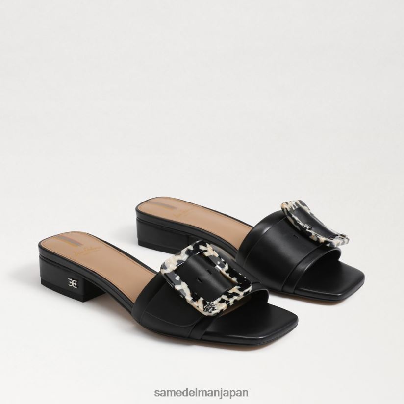 jp_sam_edelman_e5a5b3e680a7_e38387e382a3e383bce382b3e383b3_e382b9e383a9e382a4e38389_e382b5e383b3e38380e383ab_e9bb92e38184e99da.jpg jp Sam Edelman 女性 ディーコン スライド サンダル 黒い革 4NFV0P419 履物 - Image 1