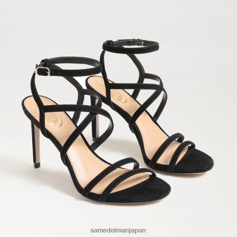 jp_sam_edelman_e5a5b3e680a7_e38387e383a9e3838be383bc_e382b9e38388e383a9e38383e38397e4bb98e3818de38392e383bce383ab_e9bb92e38184.jpg jp Sam Edelman 女性 デラニー ストラップ付きヒール 黒いスエード 4NFV0P650 履物 - Image 1