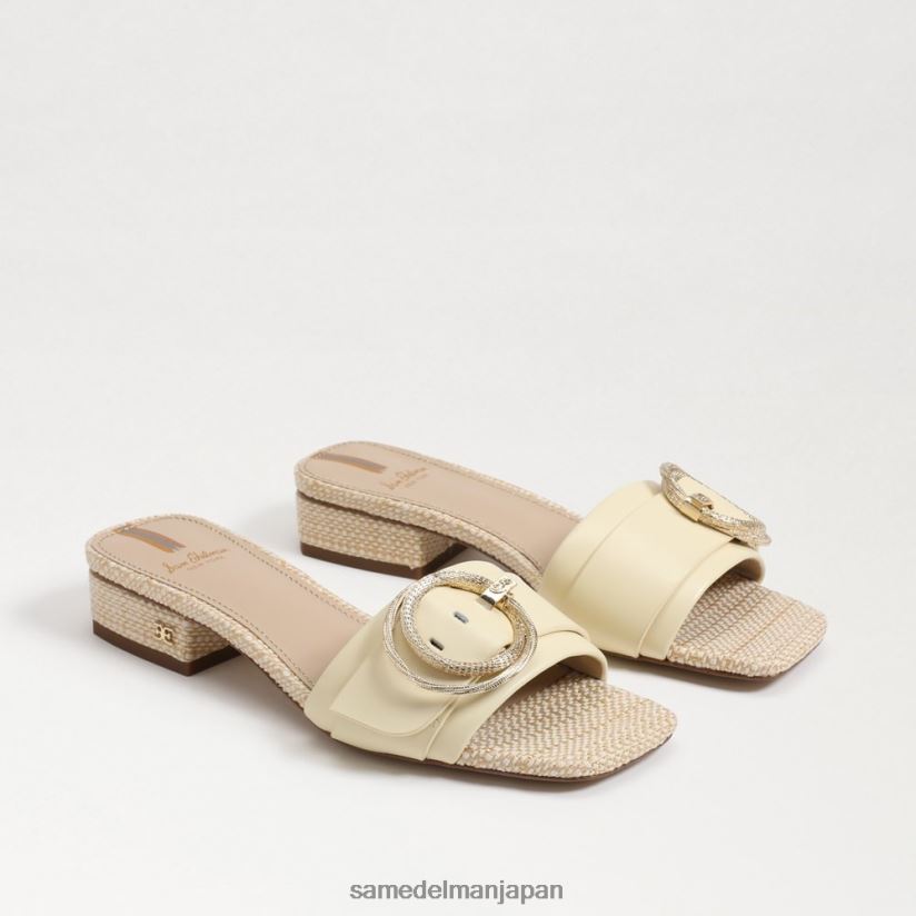 jp_sam_edelman_e5a5b3e680a7_e38387e383abe38395e382a3_e382b9e383a9e382a4e38389e382b5e383b3e38380e383ab_e6bc82e799bde5b08fe9baa6.jpg jp Sam Edelman 女性 デルフィ スライドサンダル 漂白小麦 4NFV0P705 履物 - Image 1