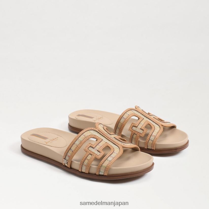 jp_sam_edelman_e5a5b3e680a7_e3838de38383e38386e382a3e3839ee383abe38381e382b9e383a9e382a4e38389e382b5e383b3e38380e383ab_e5a4a9.jpg jp Sam Edelman 女性 ネッティマルチスライドサンダル 天然マルチラフィア 4NFV0P424 履物 - Image 1