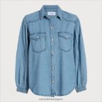 jp Sam Edelman 女性 ファラ デニムシャツ 柵 4NFV0P1234 衣服 - Image 5