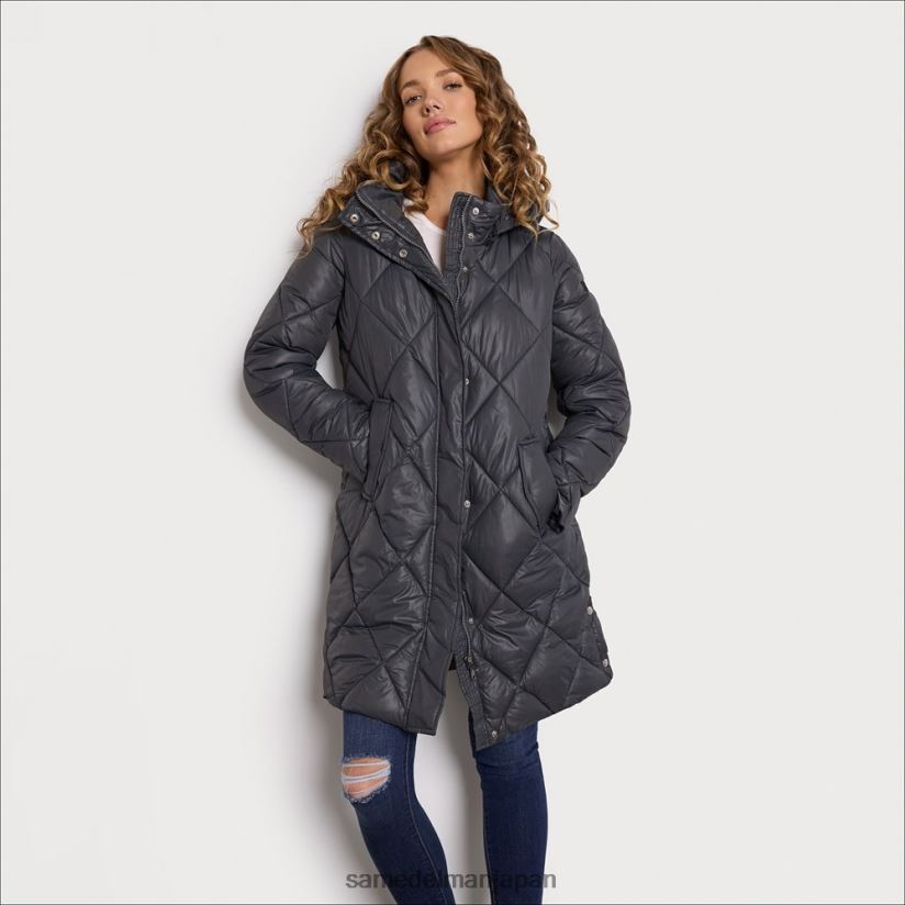 jp_sam_edelman_e5a5b3e680a7_e38395e382a1e383b3e3838de383abe382abe383a9e383bc_e38395e383bce38389e4bb98e3818de383ade383b3e382b0.jpg jp Sam Edelman 女性 ファンネルカラー フード付きロングパファー グレー 4NFV0P1150 衣服 - Image 1