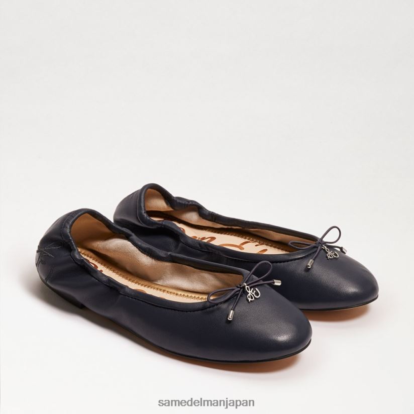 jp_sam_edelman_e5a5b3e680a7_e38395e382a7e383aae382b7e382a2_e38390e383ace382a8_e38395e383a9e38383e38388_e3838de382a4e38393e383b.jpg jp Sam Edelman 女性 フェリシア バレエ フラット ネイビーレザー 4NFV0P126 履物 - Image 1