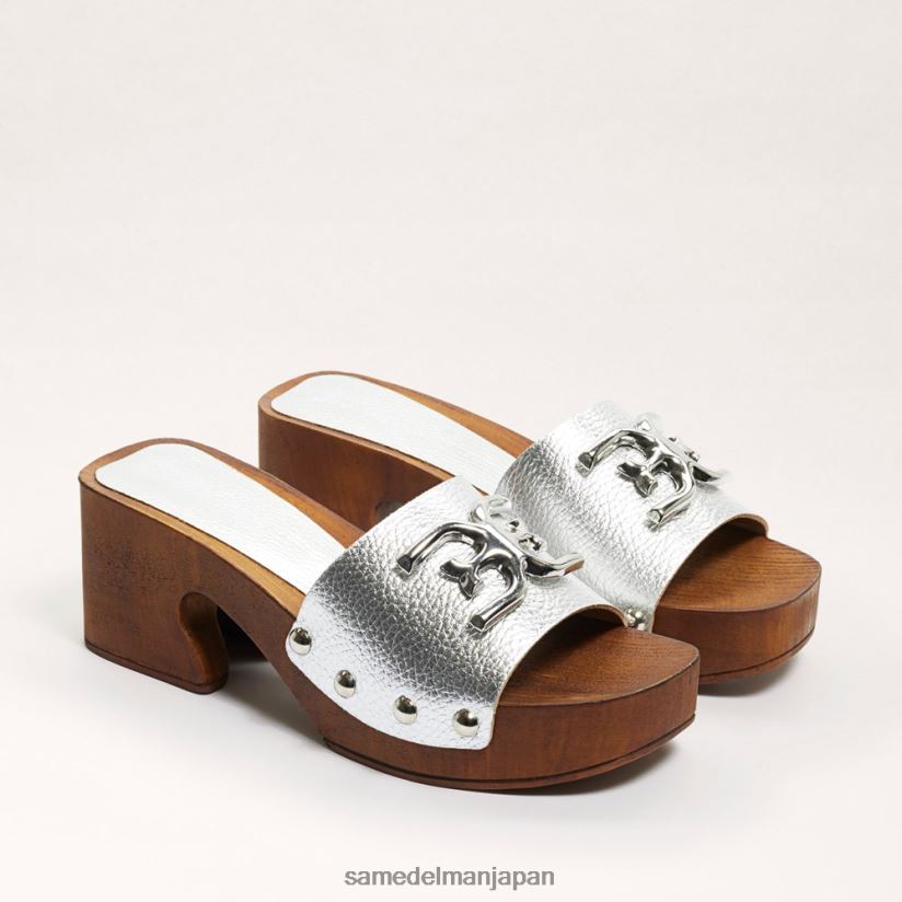 jp_sam_edelman_e5a5b3e680a7_e38395e383a9e383b3e382b7e383bce3838a_e3839fe383a5e383bce383abe382b5e383b3e38380e383ab_e98a80_4nfv0p51.jpg jp Sam Edelman 女性 フランシーナ ミュールサンダル 銀 4NFV0P519 履物 - Image 1