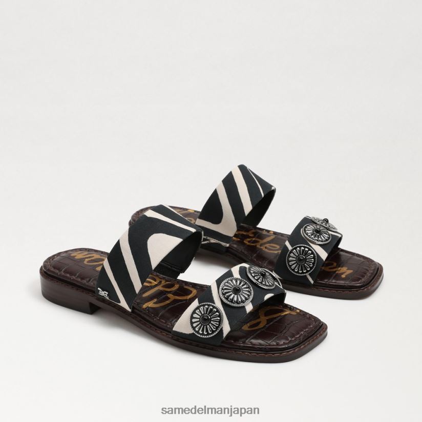 jp_sam_edelman_e5a5b3e680a7_e38398e383a9_e382b9e383a9e382a4e38389_e382b5e383b3e38380e383ab_e38396e383a9e38383e382af_e3838ae383.jpg jp Sam Edelman 女性 ヘラ スライド サンダル ブラック/ナチュラルゼブラ 4NFV0P741 履物 - Image 1