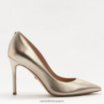 jp Sam Edelman 女性 ヘーゼル色のポインテッドトゥヒール ライトゴールドの革 4NFV0P147 履物 - Image 2