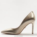 jp Sam Edelman 女性 ヘーゼル色のポインテッドトゥヒール ライトゴールドの革 4NFV0P147 履物 - Image 4