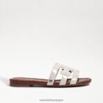 jp Sam Edelman 女性 ベイスライドサンダル ホワイトパテント 4NFV0P22 履物 - Image 2