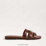 jp Sam Edelman 女性 ベイラディアント スライドサンダル ダークバーボン 4NFV0P578 履物 - Image 2
