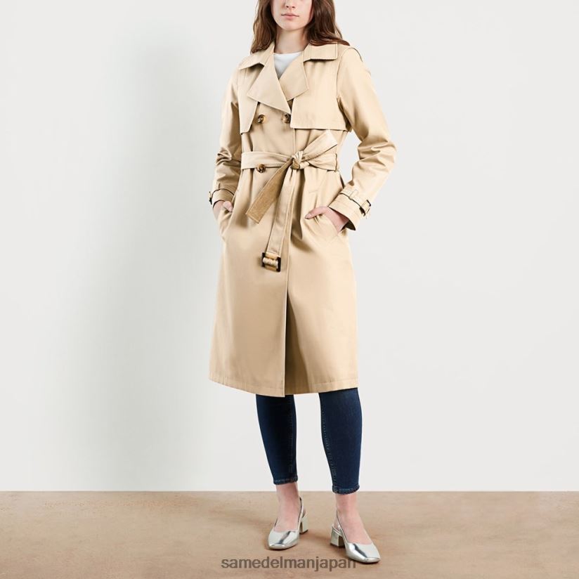 jp_sam_edelman_e5a5b3e680a7_e38399e383abe38388e4bb98e3818de38388e383ace383b3e38381e382b3e383bce38388_e799bde6a8ba_4nfv0p1176_e8a1.jpg jp Sam Edelman 女性 ベルト付きトレンチコート 白樺 4NFV0P1176 衣服 - Image 1