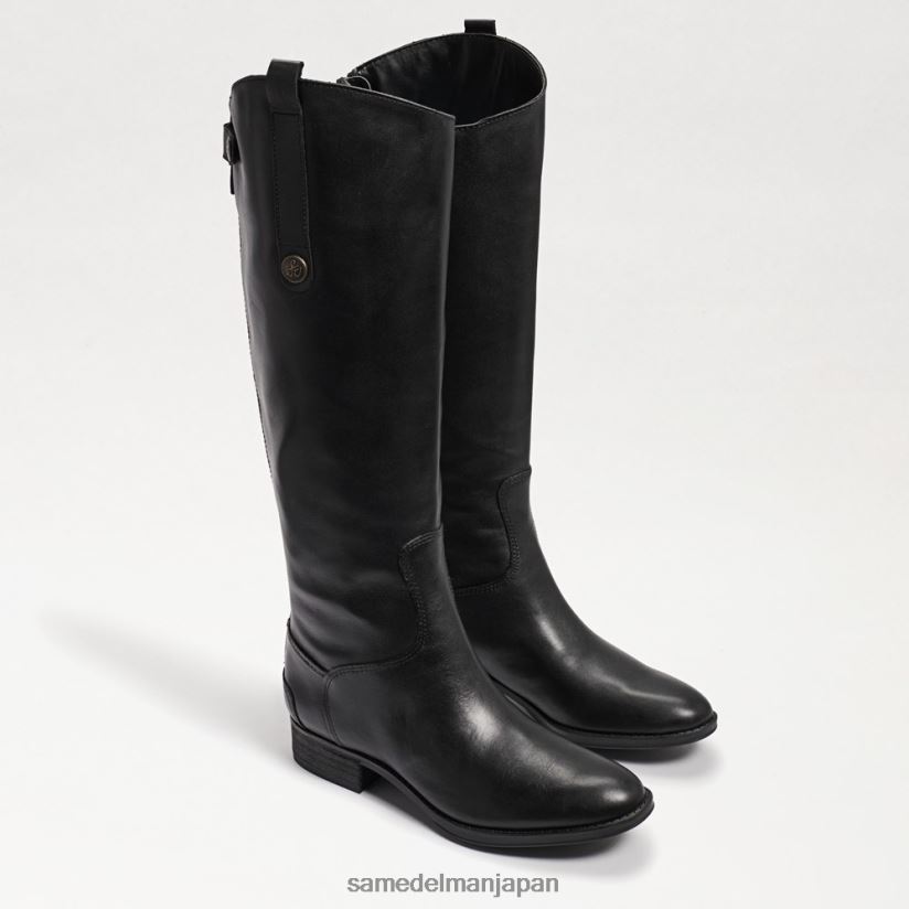 jp_sam_edelman_e5a5b3e680a7_e3839ae3838be383bc2_e383afe382a4e38389e382abe383bce38395e383ace382b6e383bce383a9e382a4e38387e382a3.jpg jp Sam Edelman 女性 ペニー2 ワイドカーフレザーライディングブーツ 黒い革 4NFV0P435 履物 - Image 1