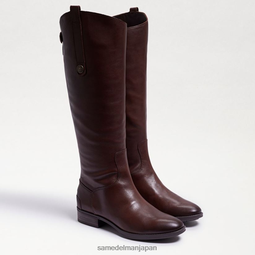 jp_sam_edelman_e5a5b3e680a7_e3839ae3838be383bce383ace382b6e383bce4b997e9a6ace38396e383bce38384_e38380e383bce382afe38396e383a9.jpg jp Sam Edelman 女性 ペニーレザー乗馬ブーツ ダークブラウン 4NFV0P414 履物 - Image 1