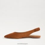jp Sam Edelman 女性 ホイットニー スリングバック ポインテッドトゥ フラット フロンティアブラウン 4NFV0P739 履物 - Image 4