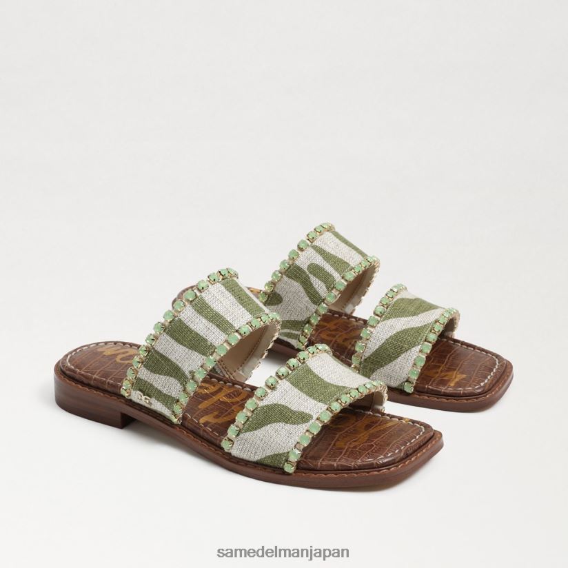 jp_sam_edelman_e5a5b3e680a7_e3839be383bce38394e383bce382b9e383a9e382a4e38389e382b5e383b3e38380e383ab_e382b7e38380_e3838ae38381.jpg jp Sam Edelman 女性 ホーピースライドサンダル シダ/ナチュラルゼブラリネン 4NFV0P821 履物 - Image 1