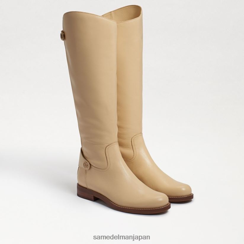 jp_sam_edelman_e5a5b3e680a7_e3839fe382abe383a9e383a9e382a4e38387e382a3e383b3e382b0e38396e383bce38384_e58db5e381aee6aebbe381ae.jpg jp Sam Edelman 女性 ミカラライディングブーツ 卵の殻の革 4NFV0P730 履物 - Image 1