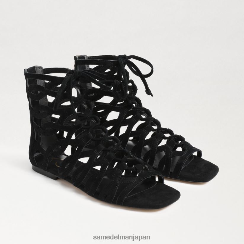 jp_sam_edelman_e5a5b3e680a7_e383a9e383a9e382b0e383a9e38387e382a3e382a8e383bce382bfe383bce382b5e383b3e38380e383ab_e9bb92e38184.jpg jp Sam Edelman 女性 ララグラディエーターサンダル 黒いスエード 4NFV0P946 履物 - Image 1