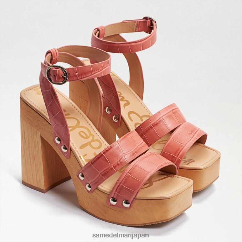 jp_sam_edelman_e5a5b3e680a7_e383ade382b6e383aae383b3e38389_e38397e383a9e38383e38388e38395e382a9e383bce383a0e38392e383bce383ab.jpg jp Sam Edelman 女性 ロザリンド プラットフォームヒールサンダル テラローズワニ 4NFV0P801 履物 - Image 1